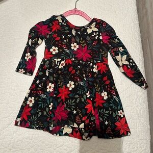 6-12 month Little Sleepies Bamboo long sleeved poinsettia Christmas dress